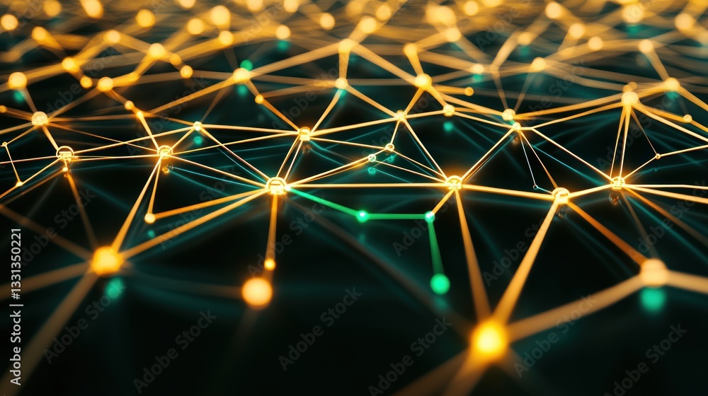 Poster Abstract Digital Connections with Bright Nodes in a Dark Background for Technology Themes