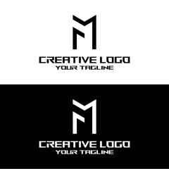 creative letter logo fm design vector