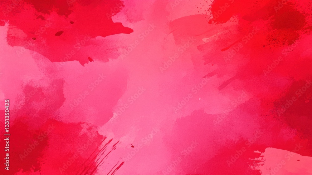 Aufkleber Abstract Red Watercolor Background with Soft Blends and Brush Strokes for Design