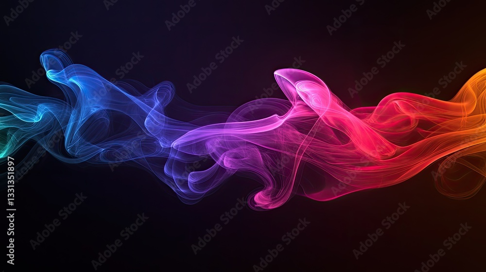Poster abstract colorful smoke wave background design with vibrant hues and swirling patterns