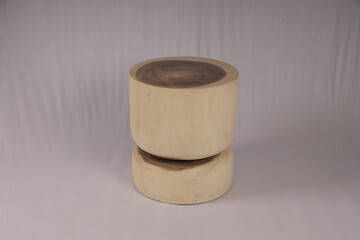 Suar stool and side table furniture. Suar wood furniture, known for its strong, durable, and sustainable nature, features a rich, golden-brown color and unique