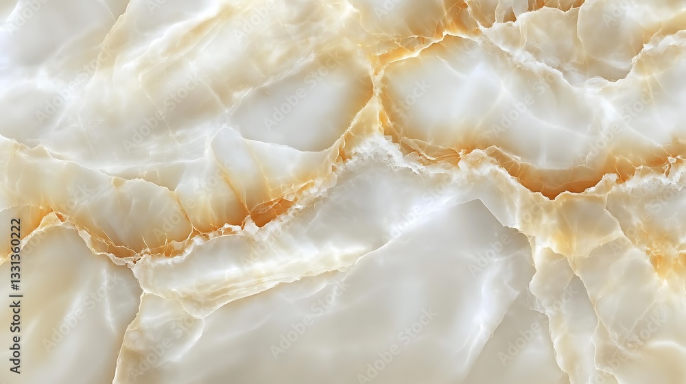 Poster close up view of a polished stone slab with veining patterns