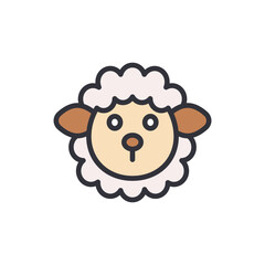 Fototapeta premium Sheep head colored icons, minimalist vector illustration ,simple transparent graphic element .Isolated on white background