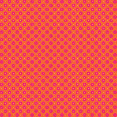 Simple abstract geometric seamless pattern Bright pink magenta silhouette flat circles, polka dots, rounded shapes on orange background