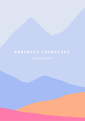 Beautiful landscape, mountains, clear sky. Abstract bright minimalistic background