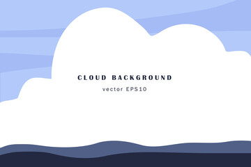 Cloud with the blue sky cartoon background vector illustration and blank space for text.
