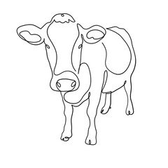 Cow Minimalist One Line Art of Sacrificial Animal for Eid Al Adha