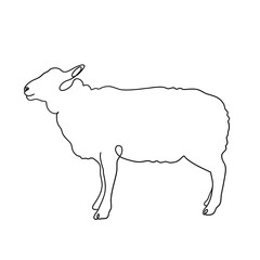 Sheep Minimalist One Line Art of Sacrificial Animal for Eid Al Adha