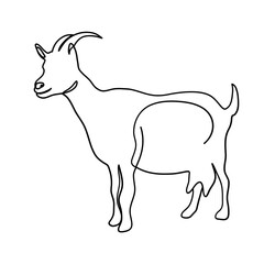 Goat Minimalist One Line Art of Sacrificial Animal for Eid Al Adha