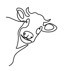 Cow Minimalist One Line Art of Sacrificial Animal for Eid Al Adha