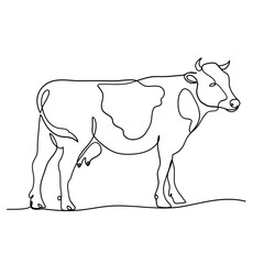 Cow Minimalist One Line Art of Sacrificial Animal for Eid Al Adha