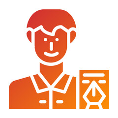 Vector Design Author Male Icon Style