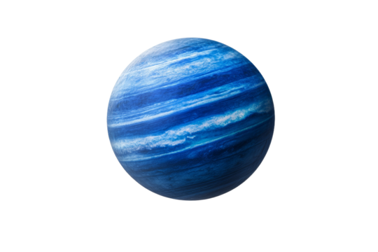 Blue planet with a white background, isolated