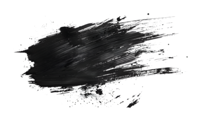 Grunge Black Brushstroke Paint Texture isolated on White Background