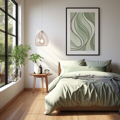Modern Minimalist Artwork Featuring Light Olive and Beige
