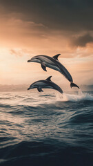 Stunning vertical wallpaper showcasing emperor penguins grouped peacefully on a drifting ice floe, highlighted by a massive, glowing iceberg in the background.
