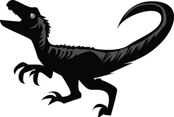 black and white dinosaur vector