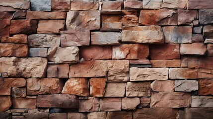 Obraz premium Naturalistic Brown Stone Wall Texture Background with Rough Surface