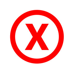 Illustration of a prohibited sign, icon, red circle sign with cross line symbol. No stopping, warning, prohibition.