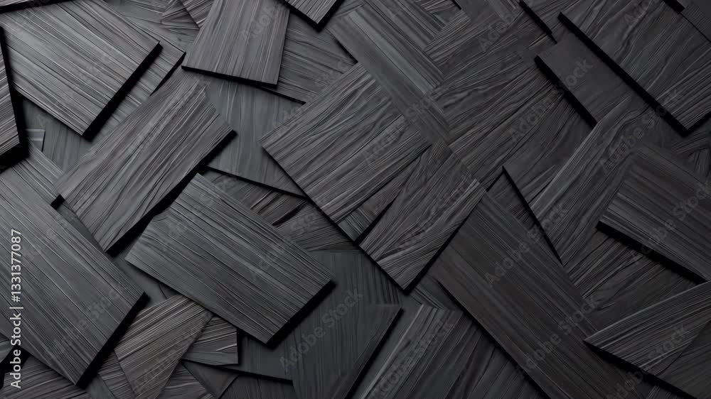 Poster abstract composition of overlapping dark wooden panels textured pattern showcasing wood grain depth 