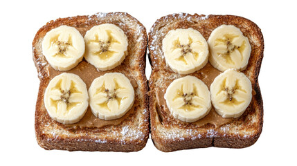 Peanut Butter and Banana Toast: A Culinary Still Life of Sweet and Savory, Perfect for Breakfast or a Healthy Snack, A Toast to Good Taste!