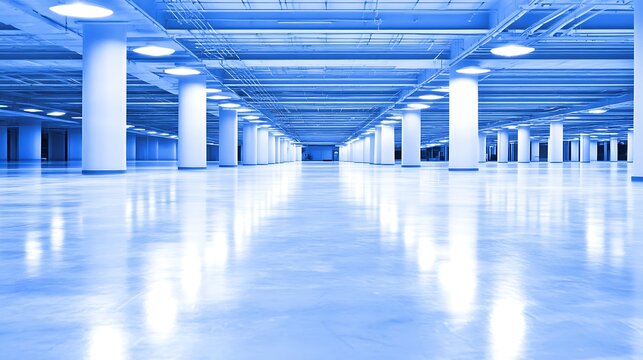 Empty hall for rent. Spotlights background. Event space