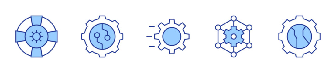 settings, gear, connection. Settings Icon vector illustration. Line Duotone style. Editable stroke