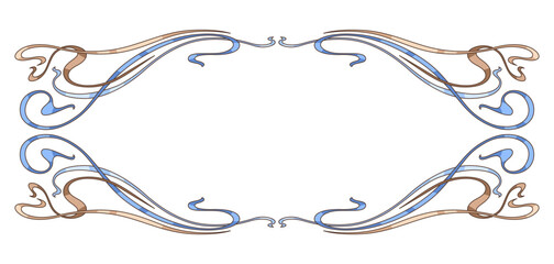Fototapeta premium Frame in art nouveau style. Decorative curl element.