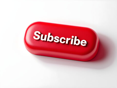 attention-grabbing red button encouraging user subscription, subscribe button for social media