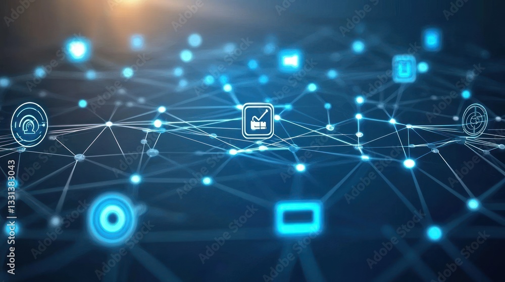 Aufkleber global network of interconnected digital data and technology
