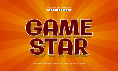 game star editable text effect with a play game and kids text style