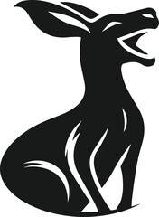 Kangaroo laughing with its head tilted back vector silhouette