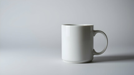 Obraz premium A white ceramic mug of hot espresso coffee sits isolated on a saucer, a perfect caffeine beverage for breakfast