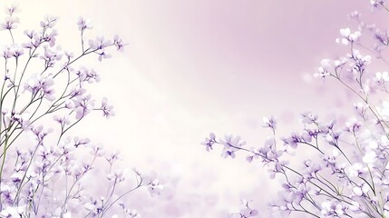 Obraz premium Delicate Lavender Blossoms Softly Frame a Pastel Background