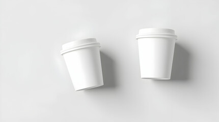 Isolated white plastic disposable drink containers