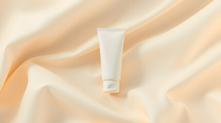 Isolated blank white plastic tube cosmetic packaging container for cream lotion beauty product