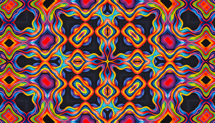 Bright multicolor background with abstract pattern from colorful wavy stripes