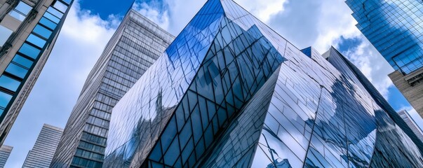 Skyscrapers rise up in a modern city under a clear sky