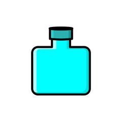 Illustration of a Bright Blue Potion Bottle