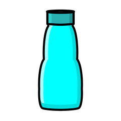 Turquoise Beverage Bottle Illustration