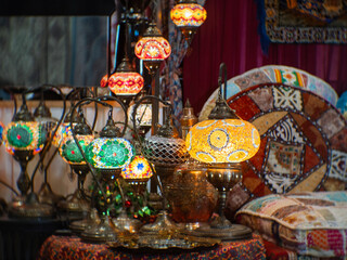 Stunning colourful glass lanterns