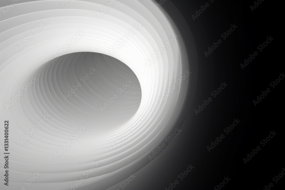 Poster abstract spiral design showcasing smooth gradients with a dark background creating depth and visual 