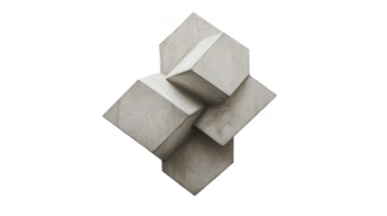 Architectural Concrete Cubes: A Modern Geometric Sculpture - Abstract Design, Urban Art, Contemporary Style, Minimalist Composition and Structural Element