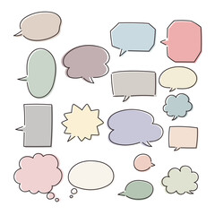 Fototapeta premium くすみカラーの吹き出しセット