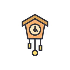 Antique clock colored icons, minimalist vector illustration ,simple transparent graphic element .Isolated on white background
