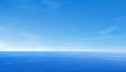 Sky Blue,Cloud Background,Summer clear sky over sea beach,Vector cartoon horizon beautiful white bright sunlight in Spring.Banner seascape abstract cloud line before sunset in winter,Nature background