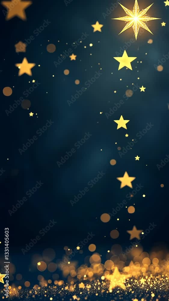 Aufkleber A blue background with a row of stars on it. The stars are in different sizes and are scattered throughout the background