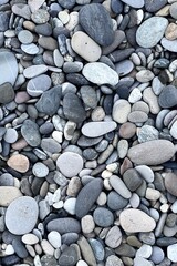Close up of pebbles on the beach