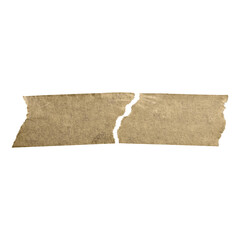  Brown adhesive paper tape isolated on white background. Wrinkled masking tape.