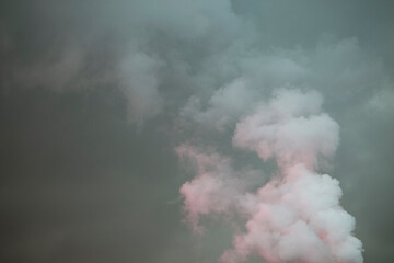 gray sky with smoke